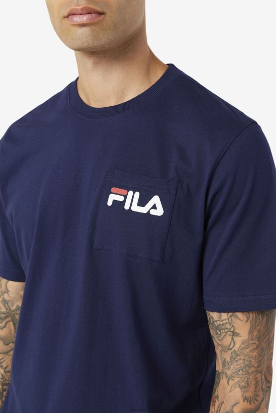 تي شيرت الجيب من Peacoat Fila Curtis BX00H4399 معطف طاووس FILA