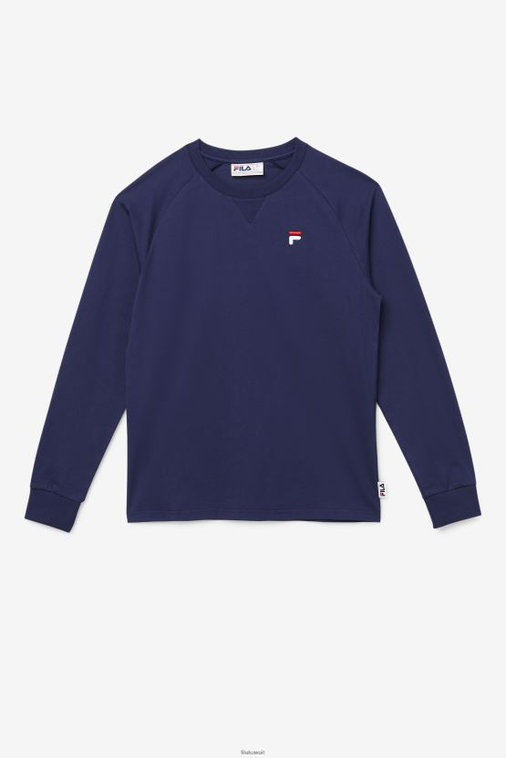 Peacoat Fila Flynn تي شيرت طويل الأكمام BX00H4291 معطف طاووس FILA