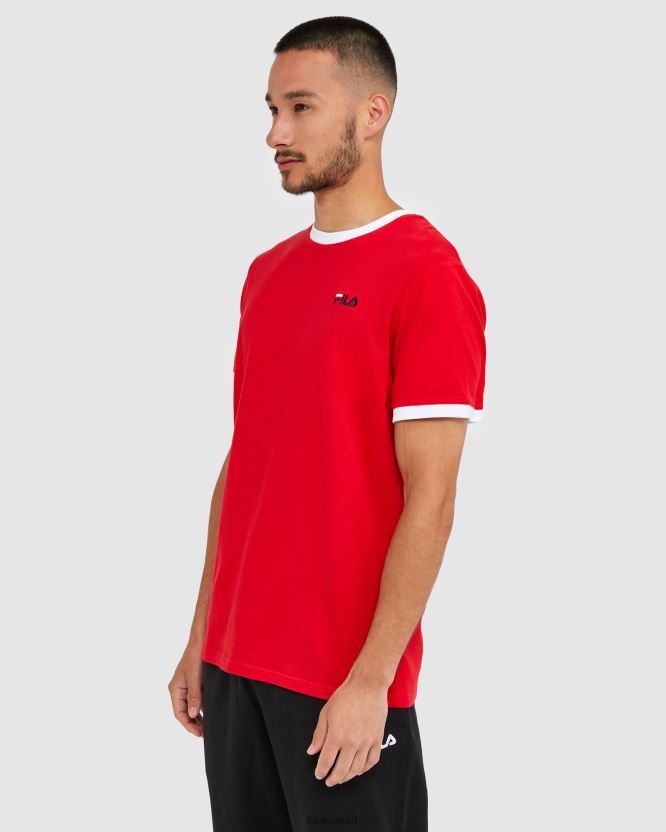 تي شيرت Ringer الكلاسيكي باللون الأحمر للرجال من Fila BX00H42482 أحمر FILA