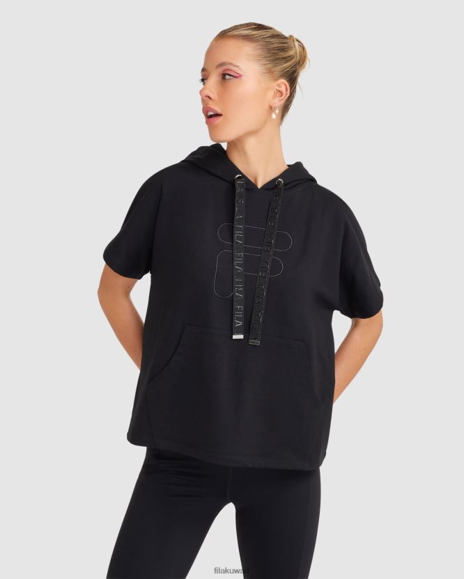 سترة بقلنسوة Spencer SS للسيدات باللون الأسود BX00H42814 أسود FILA