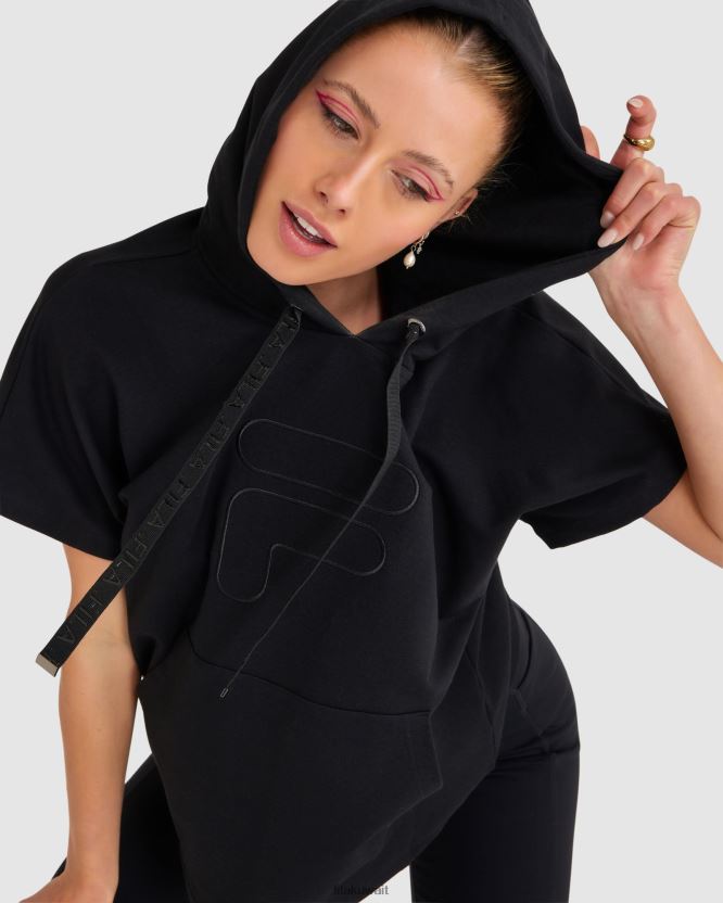 سترة بقلنسوة Spencer SS للسيدات باللون الأسود BX00H42814 أسود FILA