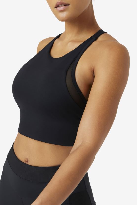 حمالة صدر رياضية بظهر على شكل حرف T من Uplift باللون الأسود BX00H41796 أسود FILA