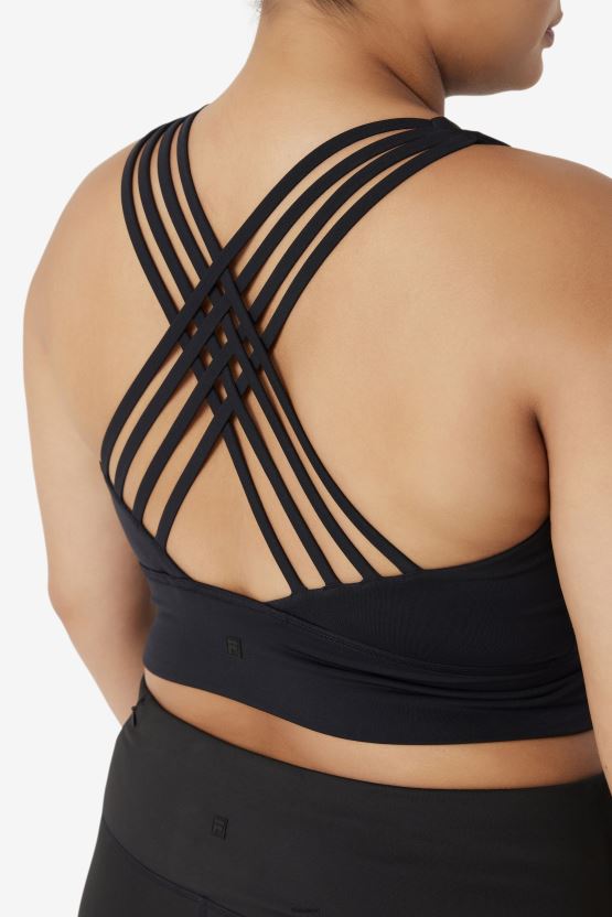 حمالة صدر رياضية برقبة عالية من Uplift أسود BX00H41844 أسود FILA