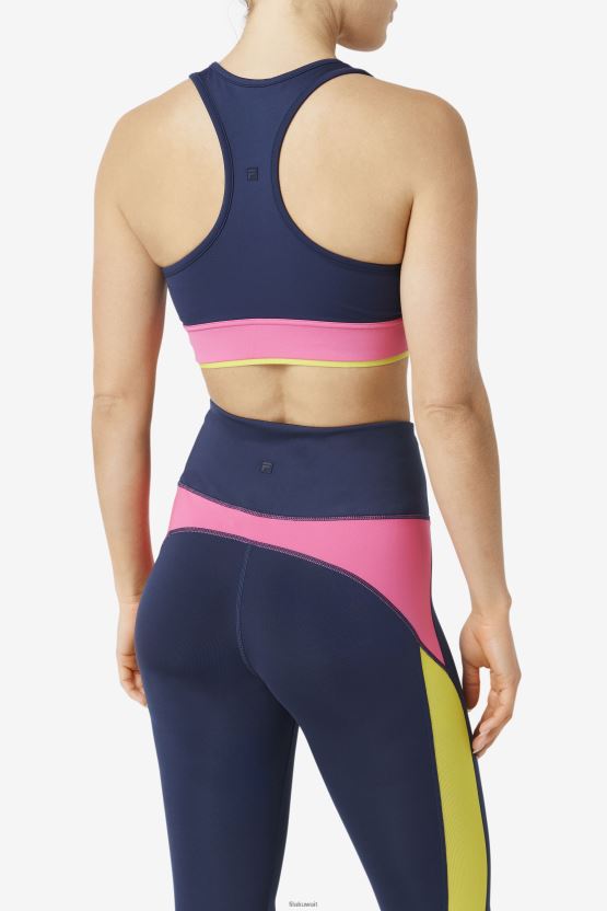 حمالة صدر Uplift Racerback باللون الأزرق الداكن/الأزالية/الكبريت فيلا BX00H41805 البحرية / الأزالية / الكبريت FILA