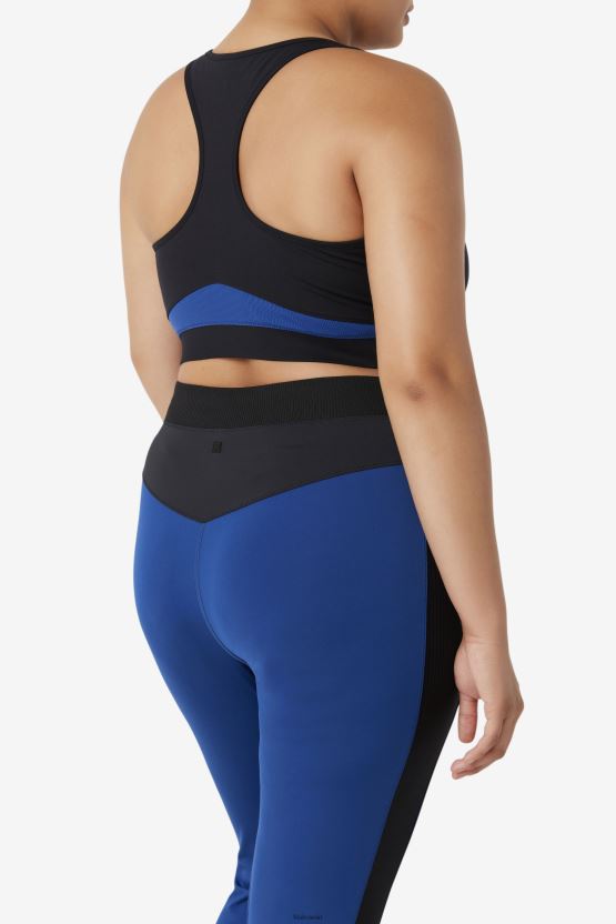 حمالة صدر رياضية من Uplift Racerback باللون الأسود/الفاوانيا البحرية BX00H41838 الفاوانيا الأسود/البحرية FILA