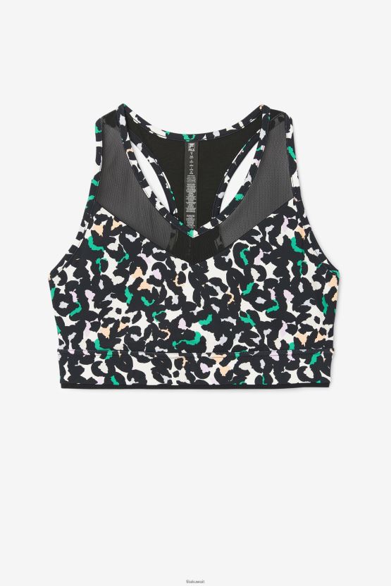 حمالة صدر من Uplift Racerback باللون الأسود بطبعة حيوانية BX00H41853 طباعة حيوانية سوداء FILA