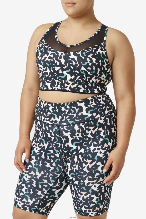 حمالة صدر من Uplift Racerback باللون الأسود بطبعة حيوانية BX00H41853 طباعة حيوانية سوداء FILA