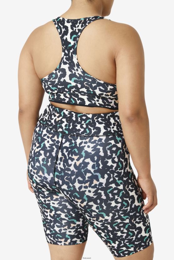 حمالة صدر من Uplift Racerback باللون الأسود بطبعة حيوانية BX00H41853 طباعة حيوانية سوداء FILA