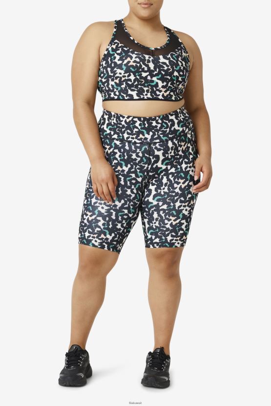 حمالة صدر من Uplift Racerback باللون الأسود بطبعة حيوانية BX00H41853 طباعة حيوانية سوداء FILA