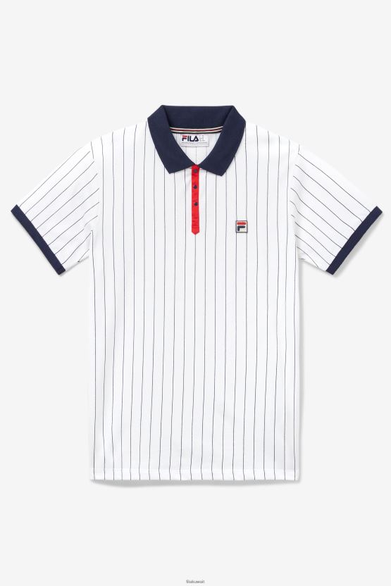 bb1 بولو أبيض/كحلي/أحمر فيلا BX00H4419 أبيض / كحلي / أحمر FILA
