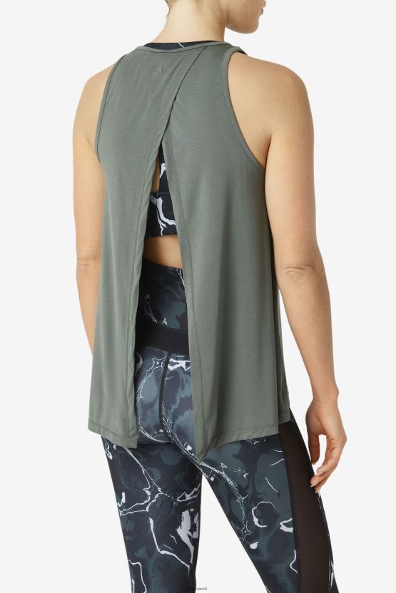 fi-lux مفتوح الظهر بدون أكمام علوي زعتر فيلا BX00H41865 زعتر FILA