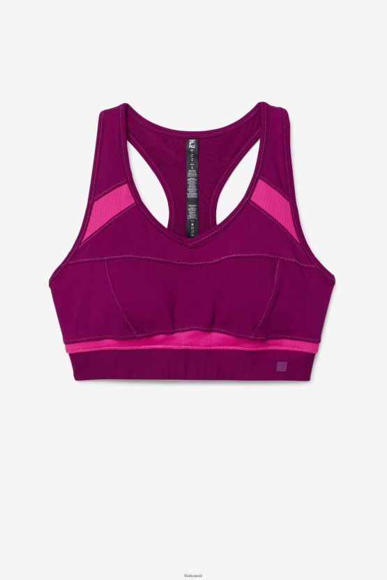 mprpl/ppck fila حمالة صدر رياضية بظهر متسابق BX00H41821 mprpl/ppck FILA