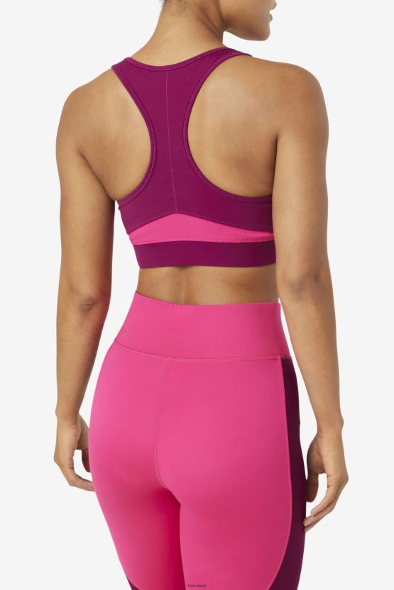 mprpl/ppck fila حمالة صدر رياضية بظهر متسابق BX00H41821 mprpl/ppck FILA