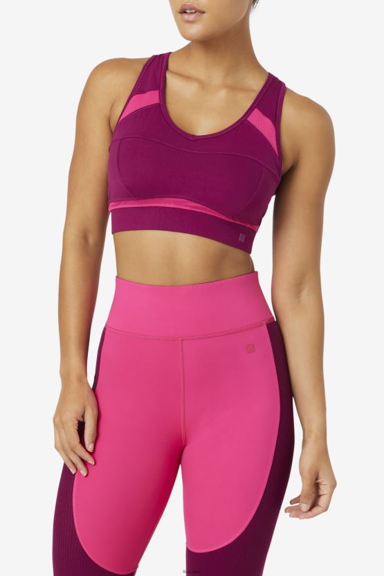 mprpl/ppck fila حمالة صدر رياضية بظهر متسابق BX00H41821 mprpl/ppck FILA