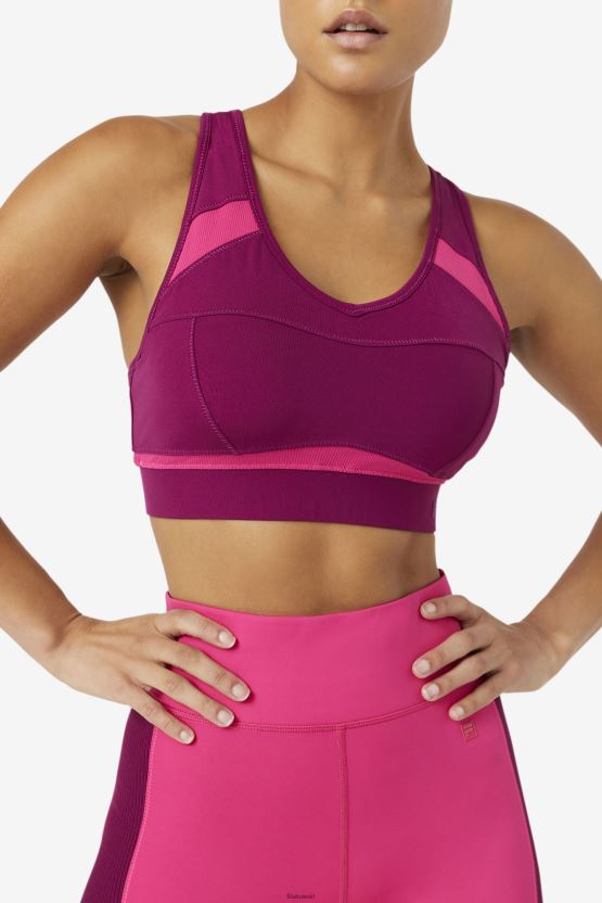 mprpl/ppck fila حمالة صدر رياضية بظهر متسابق BX00H41821 mprpl/ppck FILA