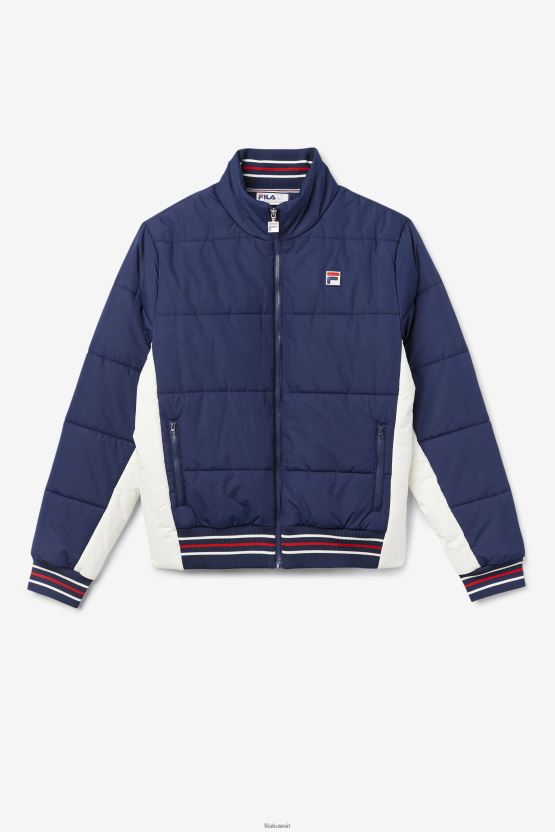 سترة واتسون المنتفخة فيلا peacoat / جاردينيا BX00H4794 الطاووس / الغردينيا FILA