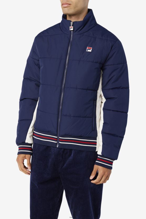 سترة واتسون المنتفخة فيلا peacoat / جاردينيا BX00H4794 الطاووس / الغردينيا FILA