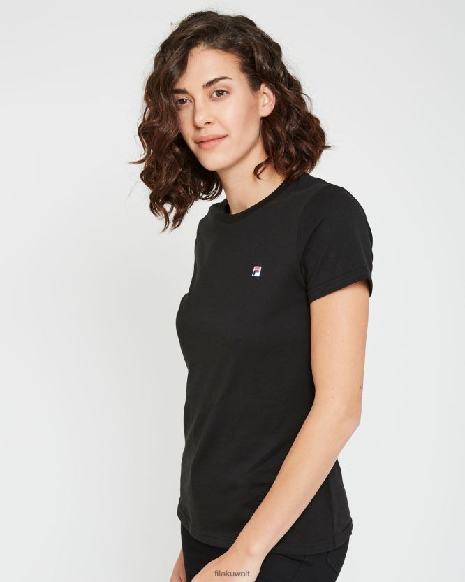 تي شيرت volara ذو شارة للسيدات باللون الأسود من Fila BX00H42950 أسود FILA